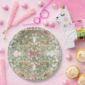 ミュシャのアールヌーボーのHollyhockによっては紙皿が開花します ペーパープレート (パーティー)