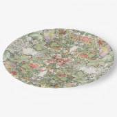 ミュシャのアールヌーボーのHollyhockによっては紙皿が開花します ペーパープレート (アングル)