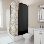 ミュシャのシャクヤクのアールヌーボーの花の花柄の庭 シャワーカーテン (インサイチュ)