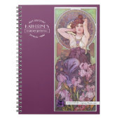 ミュシャのプレゾウスストーンズアメジストパープル2 ノートブック (正面)