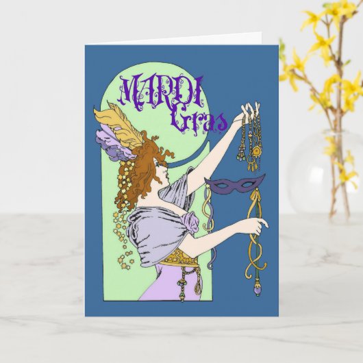 ミュシャの謝肉祭 カード (黄色い花)