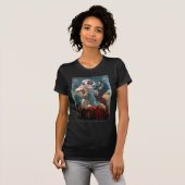 ミュシャのLefevre Utileアール・デコの女性の赤い服 Tシャツ (正面フル)