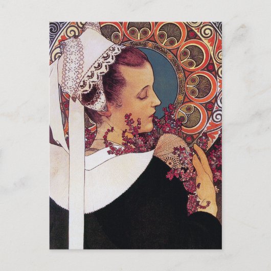 ミュシャはがき:アルフォンスミュシャ-アールヌーボー ポストカード (正面)