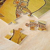 ミュシャアールヌーボーのユリ付き女性 ジグソーパズル (側面)