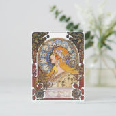 ミュシャアールヌーボーはがき – 〔占星術の〕十二宮図 – ラプルーム ポストカード (スタンド正面)