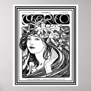 ミュシャアールヌーボーカバーfor Cocorico- 16 x 20 ポスター