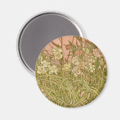 ミュシャアールヌーボーカーネーションフラワー マグネット (正面/裏面)