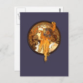 ミュシャアールヌーボーポートレートはがき ポストカード (正面/裏面)