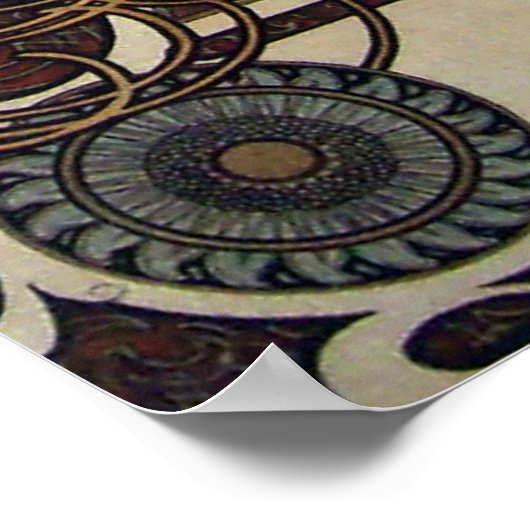 ミュシャアールヌーボー女性ヴィンテージフランスの〔占星術の〕十二宮図 ポスター (角)