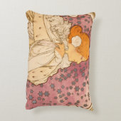 ミュシャアールヌーボー女性美しい アクセントクッション (裏面(縦))