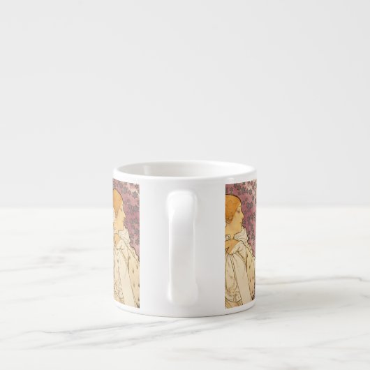 ミュシャアールヌーボー女性美しい エスプレッソカップ (裏面)