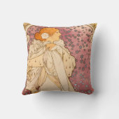 ミュシャアールヌーボー女性美しい クッション (裏面)