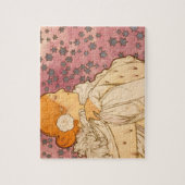 ミュシャアールヌーボー女性美しい ジグソーパズル (縦)