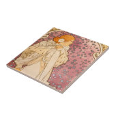 ミュシャアールヌーボー女性美しい タイル (側面)