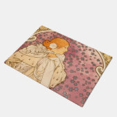 ミュシャアールヌーボー女性美しい ドアマット (アングル)