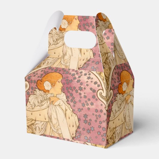 ミュシャアールヌーボー女性美しい フェイバーボックス (正面サイド)