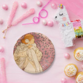 ミュシャアールヌーボー女性美しい ペーパープレート (パーティー)