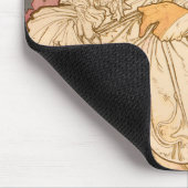 ミュシャアールヌーボー女性美しい マウスパッド (コーナー)