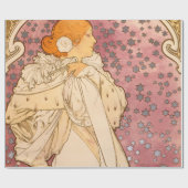 ミュシャアールヌーボー女性美しい ラッピングペーパー (フラット)