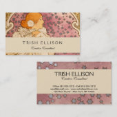 ミュシャアールヌーボー女性美しい 名刺 (正面/裏面)