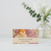 ミュシャアールヌーボー女性美しい 名刺 (スタンド正面)