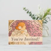 ミュシャアールヌーボー女性美しい 招待状 (スタンド正面)