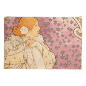 ミュシャアールヌーボー女性美しい 枕カバー (裏面)