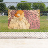 ミュシャアールヌーボー女性美しい 横断幕 (インサイチュ)