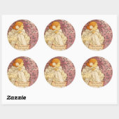 ミュシャアールヌーボー蔵書票シール ラウンドシール (シート)