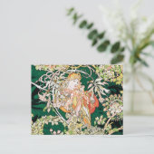 ミュシャアールヌーボー:デイジー付き女性 ポストカード (スタンド正面)