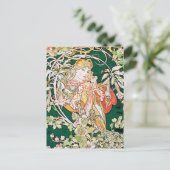 ミュシャアールヌーボー:デイジー付き女性 ポストカード (スタンド正面)