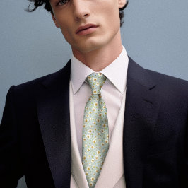 ミュシャウォーターリリーシルクアールヌーボーフローラメンズ ネクタイ