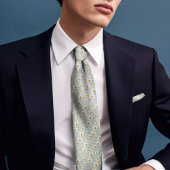 ミュシャウォーターリリーシルクアールヌーボーフローラメンズ ネクタイ