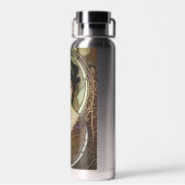 ミュシャエレガントスタイルポートレートの美しい女性 ウォーターボトル (背面)