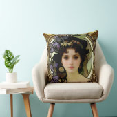 ミュシャエレガントスタイルポートレートの美しい女性 クッション (椅子)
