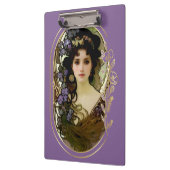 ミュシャエレガントスタイルポートレートの美しい女性 クリップボード (左)