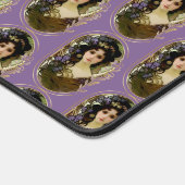 ミュシャエレガントスタイルポートレートの美しい女性 デスクマット (コーナー)