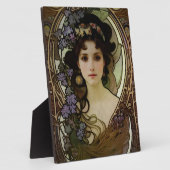 ミュシャエレガントスタイルポートレートの美しい女性 フォトプラーク (側面)