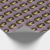 ミュシャエレガントスタイルポートレートの美しい女性 ラッピングペーパー (角)