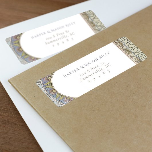 ミュシャカスタム差出人住所ラベル ラベル