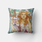 ミュシャジョアン・オブ・アークとしてマウ・アダムス クッション (裏面)