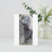 ミュシャノーススターアールヌーボーデコ女性 ポストカード (スタンド正面)