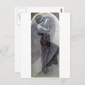 ミュシャノーススターアールヌーボーデコ女性 ポストカード (正面/裏面)