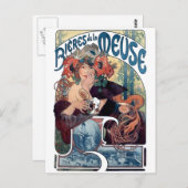 ミュシャビエールデラメウズヴィンテージアド ポストカード (正面/裏面)