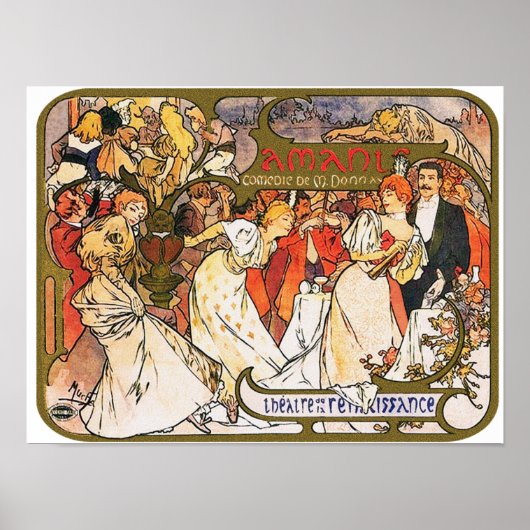 ミュシャポスター: Amants ポスター (正面)