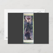 ミュシャムーンナイトウーマンアールヌーボーデコ ポストカード (正面/裏面)