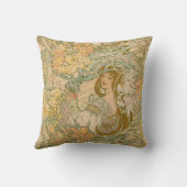 ミュシャライリーフラワーズアールヌーボー クッション (裏面)