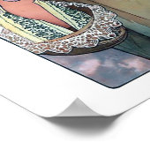 ミュシャリリーアートデコ ポスター (角)