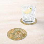 ミュシャリリーアールヌーボー語の花 ラウンドペーパーコースター (インサイチュ)