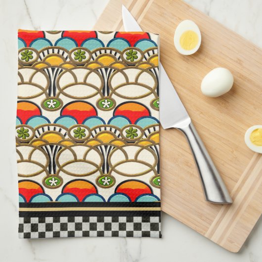 ミュシャ及び崖(ふきん) キッチンタオル (四つ折り)